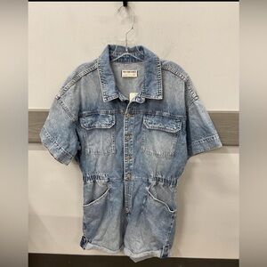We The Free Blue Denim Romper NWT